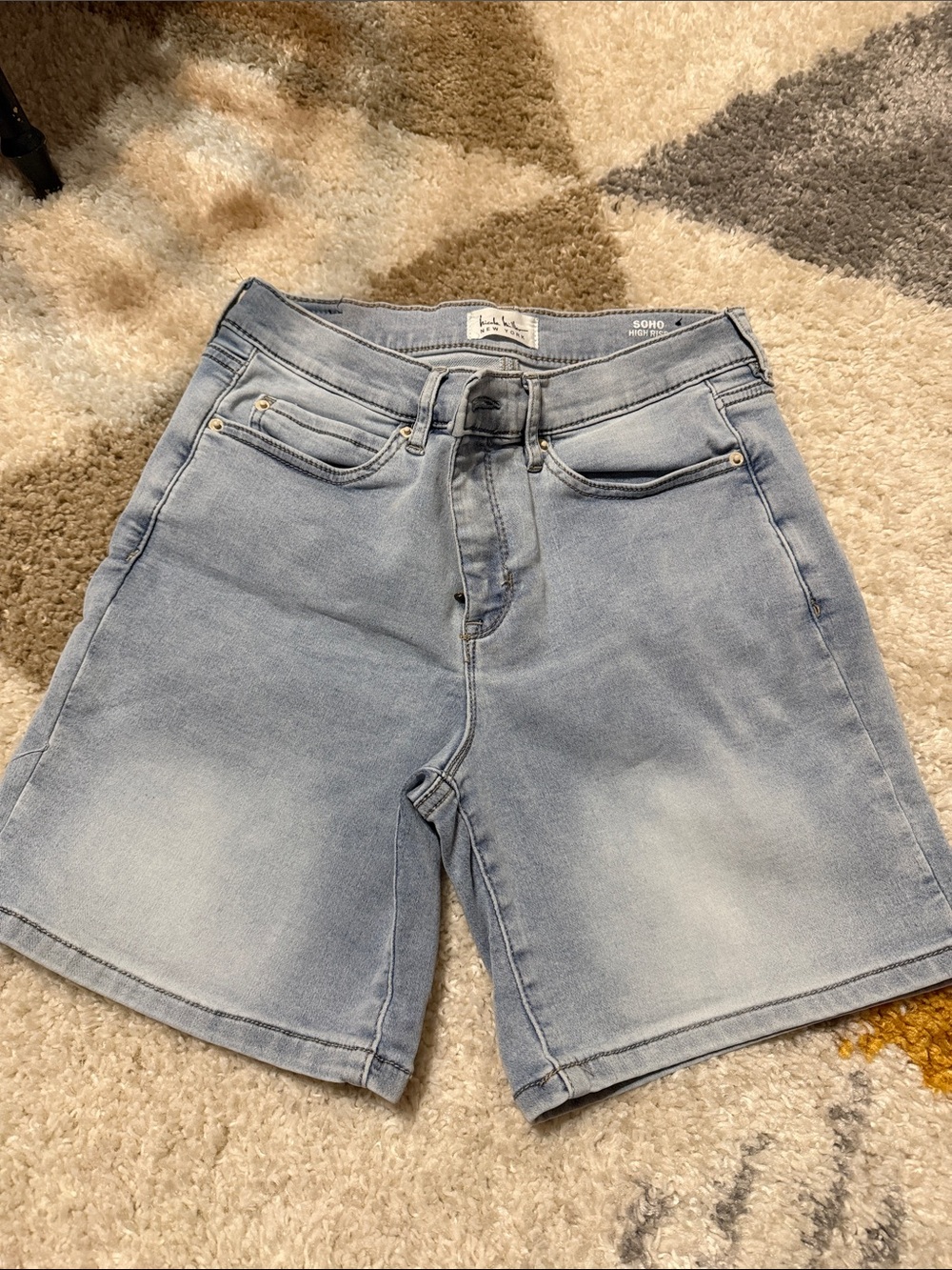 Soho Light Blue High-Rise Denim Shorts